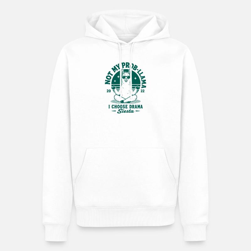 Pas ma sieste prob-llama - Sweat à capuche Premium bio Homme - blanc