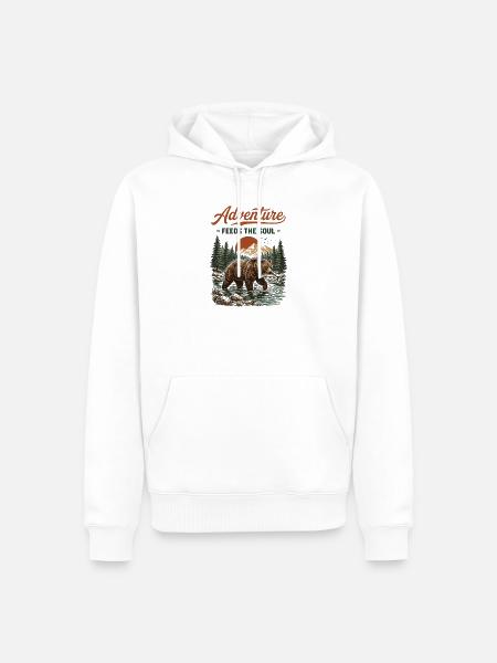 Wandern – Abenteuer nährt die Seele - Männer Premium Bio Hoodie - Weiß
