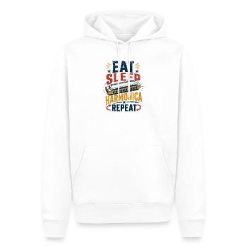 Instrument Harmonika Repeat-Music Mundharmonika - Männer Premium Bio Hoodie - Weiß - Vorne - Nico (187cm)
