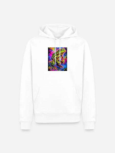 Frosch - Männer Premium Bio Hoodie - Weiß