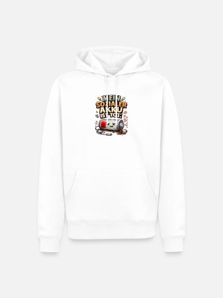 Mein Sozialer Akku Ist Tot - Männer Premium Bio Hoodie - Weiß
