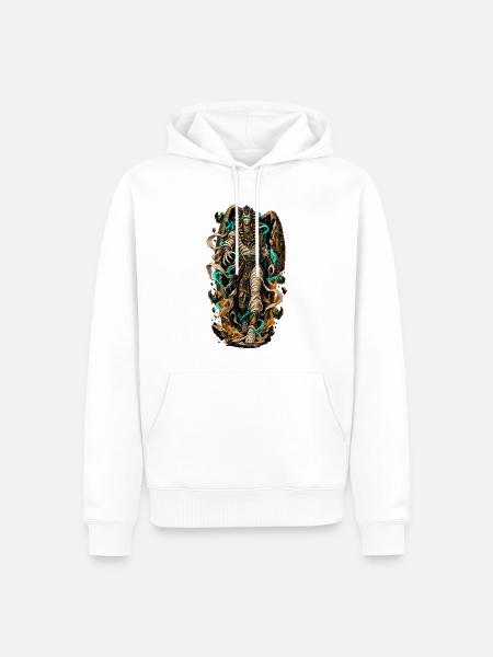 Pharaoh Emerald Aura - Männer Premium Bio Hoodie - Weiß