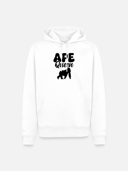 Affe Spruch Silhouette - Männer Premium Bio Hoodie - Weiß
