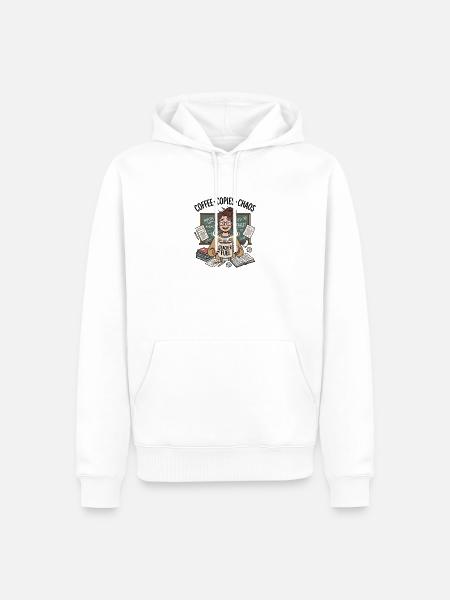 Kaffee-Kopien Chaos-Lehrer - Männer Premium Bio Hoodie - Weiß