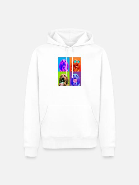 Hunde Bluthund Hund - Männer Premium Bio Hoodie - Weiß