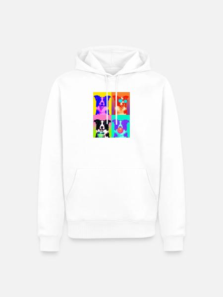 Hunde Border Collie Hund - Männer Premium Bio Hoodie - Weiß
