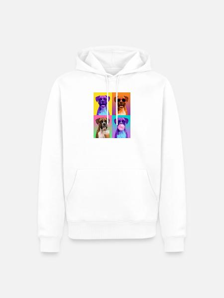 Hunde Boxer Hund - Männer Premium Bio Hoodie - Weiß
