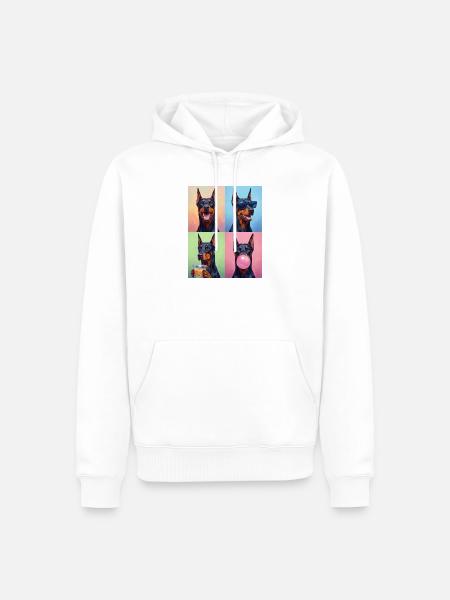 Hunde Dobermann Hund - Männer Premium Bio Hoodie - Weiß