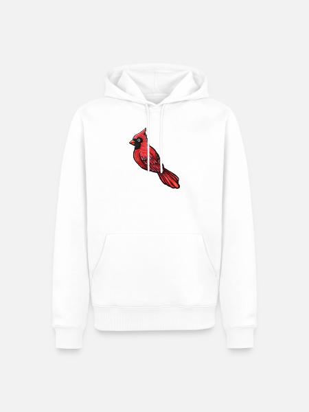 Roter Kardinal-Sketch - Männer Premium Bio Hoodie - Weiß