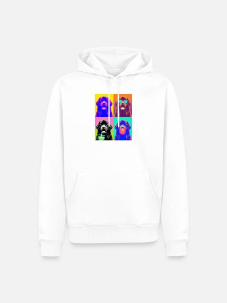 Hunde Neufundländer Hund - Männer Premium Bio Hoodie - Weiß