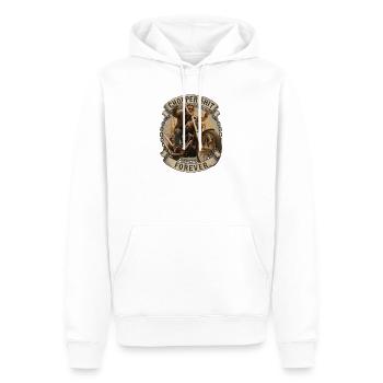 Choppershit - Männer Premium Bio Hoodie - Weiß - Vorne - Nico (187cm)