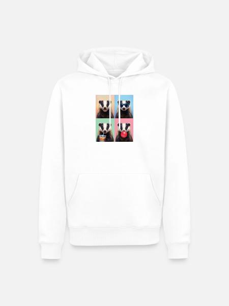 Dachse Dachs - Männer Premium Bio Hoodie - Weiß