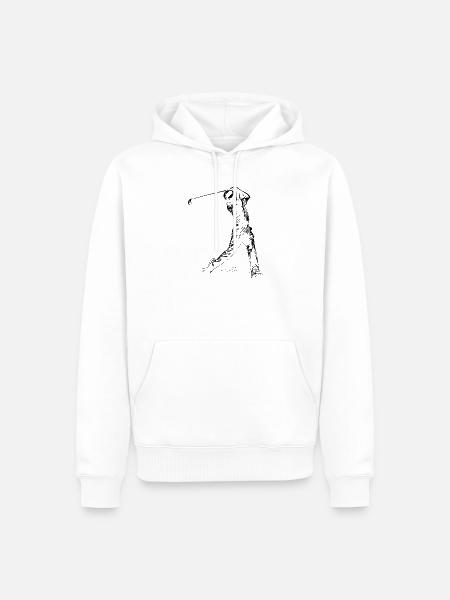 Golfliebhaber Zeichnung - Männer Premium Bio Hoodie - Weiß