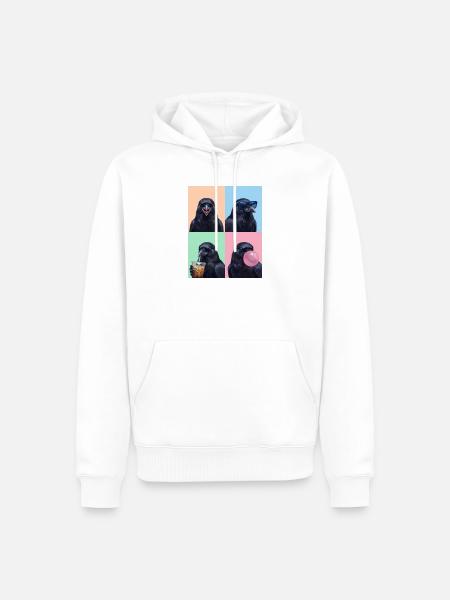 Krähen Krähe - Männer Premium Bio Hoodie - Weiß