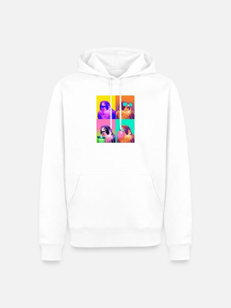 Falken Falke - Männer Premium Bio Hoodie - Weiß