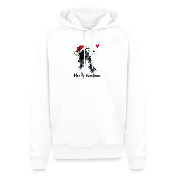 Border Collie Weihnachtsmütze Merry Woofmas Herz - Männer Premium Bio Hoodie - Weiß - Vorne - Nico (187cm)