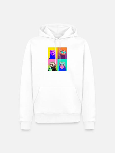 Ferret Frettchen - Männer Premium Bio Hoodie - Weiß