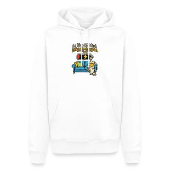 Ich bin nicht faul Energiesparmodus - Männer Premium Bio Hoodie - Weiß - Vorne - Nico (187cm)