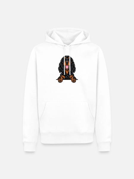 Gordon Setter - Männer Premium Bio Hoodie - Weiß