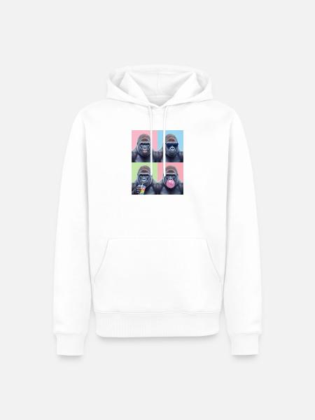 Gorillas Gorilla - Männer Premium Bio Hoodie - Weiß