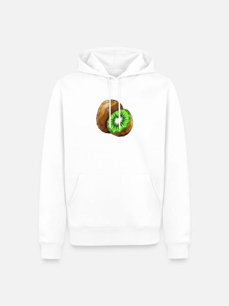 Poly Kiwi - Männer Premium Bio Hoodie - Weiß