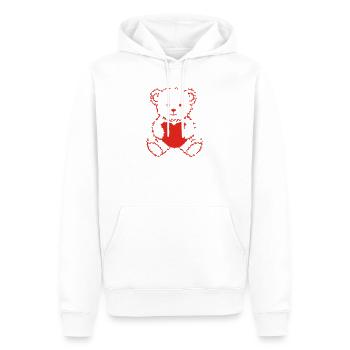 Herz - Men’s Premium Organic Hoodie - white - Front - Nico (187cm)