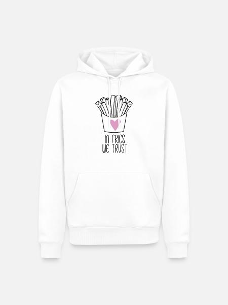 In Fries we trust - Männer Premium Bio Hoodie - Weiß