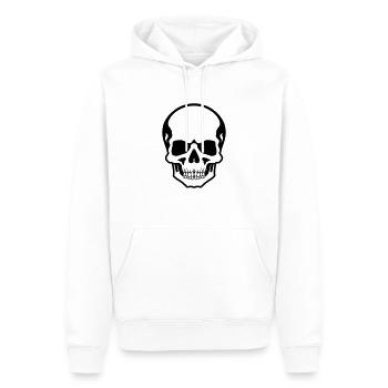 Tête de mort - Sweat à capuche Premium bio Homme - blanc - Devant - Nico (187cm)