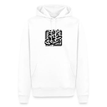 Calligraphy - Men’s Premium Organic Hoodie - white - Front - Nico (187cm)