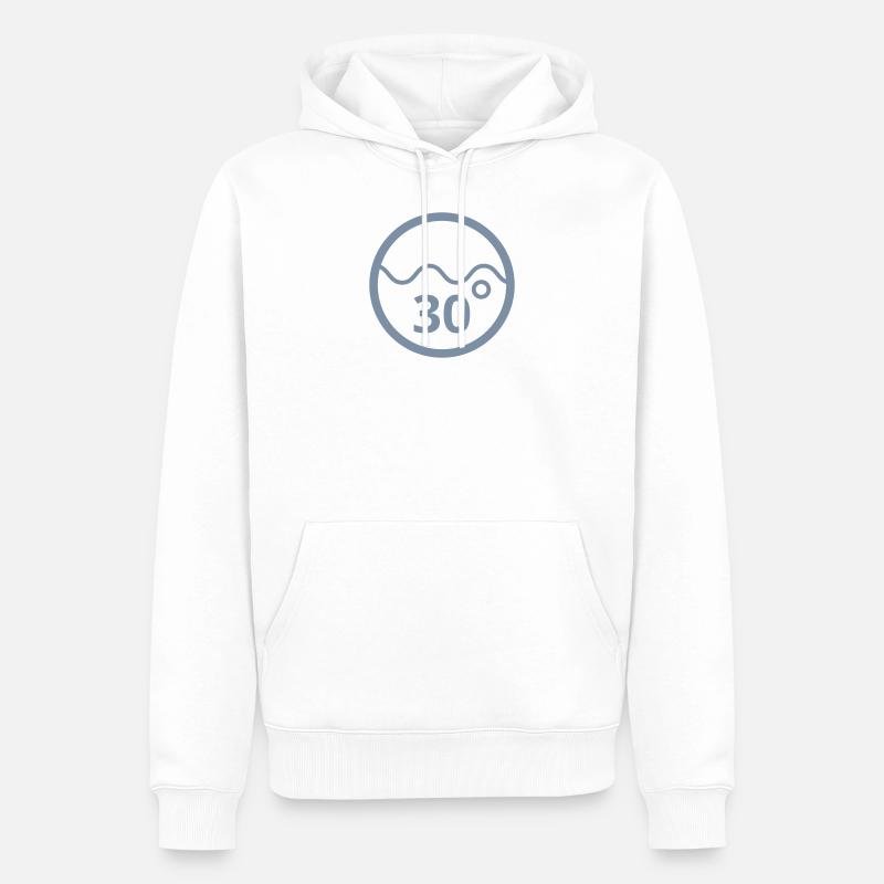 30 Grad - Männer Premium Bio Hoodie - Weiß