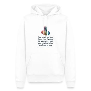 T-shirts Stoïcisme : L'inspiration à portée de soi - Sweat à capuche Premium bio Homme - blanc - Devant - Nico (187cm)