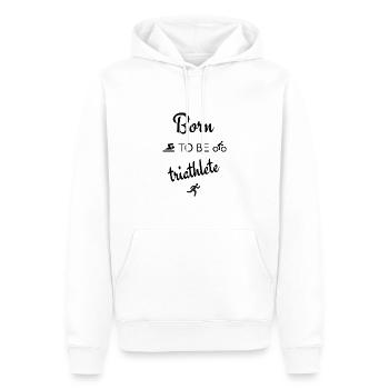 Born to be triathlete. Cadeau sport. - Sweat à capuche Premium bio Homme - blanc - Devant - Nico (187cm)
