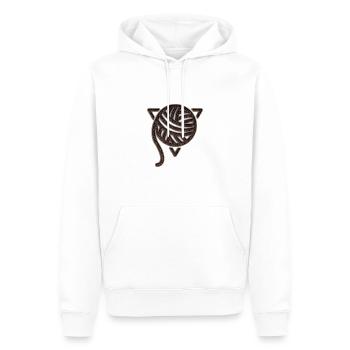 La pelote de laine - Brûlure - Sweat à capuche Premium bio Homme - blanc - Devant - Nico (187cm)