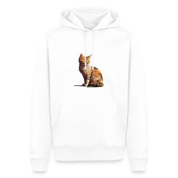 CAT - Männer Premium Bio Hoodie - Weiß - Vorne - Nico (187cm)