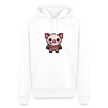 Cochon Halloween Bande dessinée Zombie - Sweat à capuche Premium bio Homme - blanc - Devant - Nico (187cm)