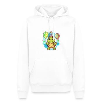 Bande dessinée d’anniversaire de tortue - Sweat à capuche Premium bio Homme - blanc - Devant - Nico (187cm)