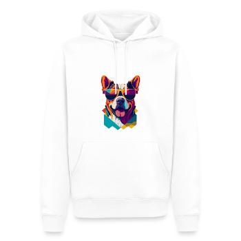 Pawsome Attitude: Retro Hunde-T-Shirt - Männer Premium Bio Hoodie - Weiß - Vorne - Nico (187cm)