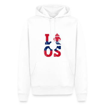 Laos Lao Laotian Flag Elephant Lao I Cadeau - Sweat à capuche Premium bio Homme - blanc - Devant - Nico (187cm)