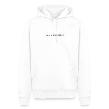 Strive For Excellence - Men’s Premium Organic Hoodie - white - Front - Nico (187cm)
