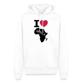 I love Africa - Sweat à capuche Premium bio Homme - blanc - Devant - Nico (187cm)