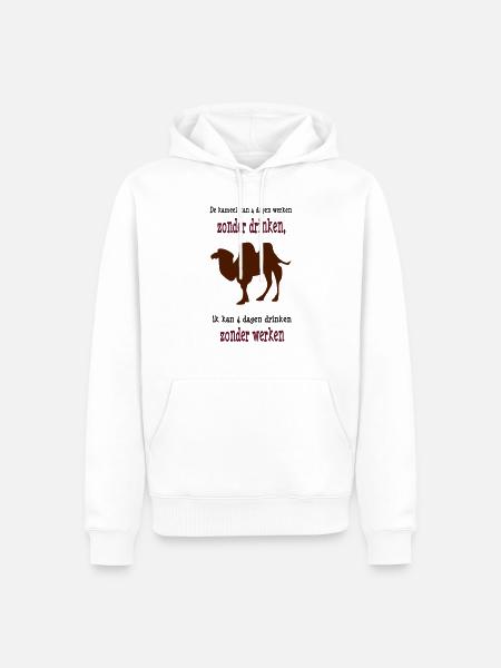 kameel - Mannen Premium Bio hoodie - wit