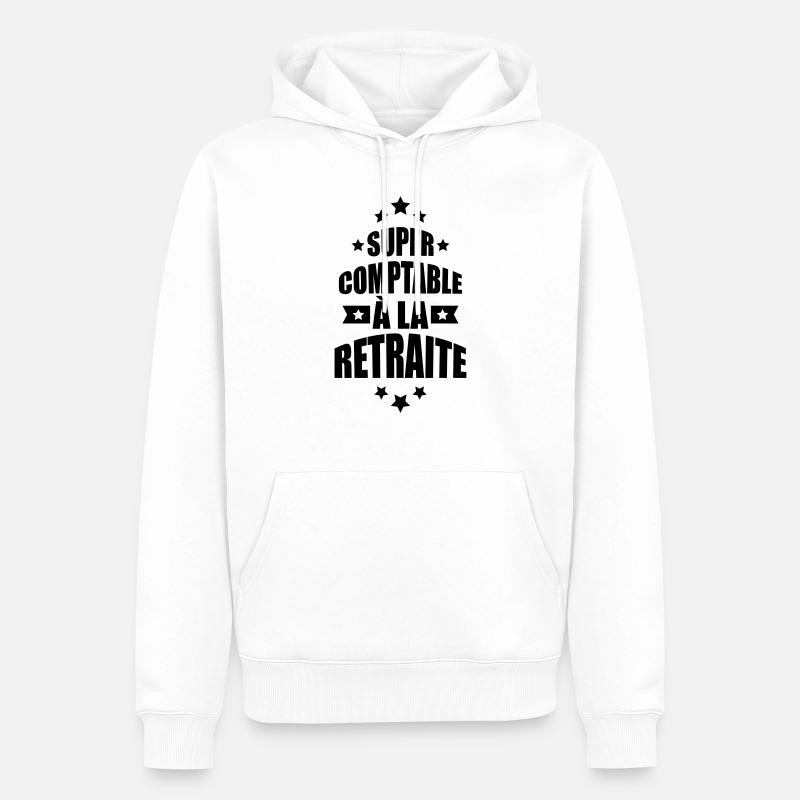 super comptable à la retraite - Sweat à capuche Premium bio Homme - blanc