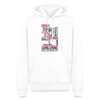 Textwolke LARP - Männer Premium Bio Hoodie - Weiß - Vorne - Nico (187cm)