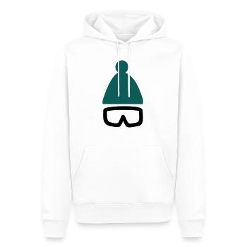 Mütze mit Ski- oder Snowboardbrille - Männer Premium Bio Hoodie - Weiß - Vorne - Nico (187cm)