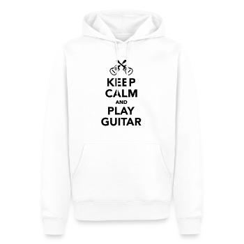 Keep calm and Play guitar - Sweat à capuche Premium bio Homme - blanc - Devant - Nico (187cm)