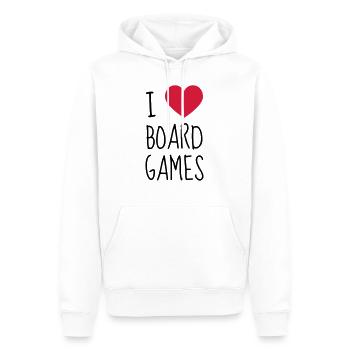 jeu de société / joueur / jouer / geek - Sweat à capuche Premium bio Homme - blanc - Devant - Nico (187cm)