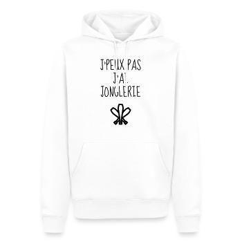 jongleur / jonglerie / jongleuse / cirque - Sweat à capuche Premium bio Homme - blanc - Devant - Nico (187cm)