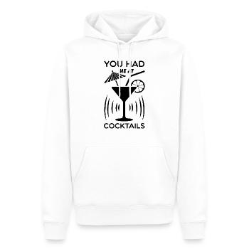 Du hattest mich bei COCKTAILS. - Männer Premium Bio Hoodie - Weiß - Vorne - Nico (187cm)