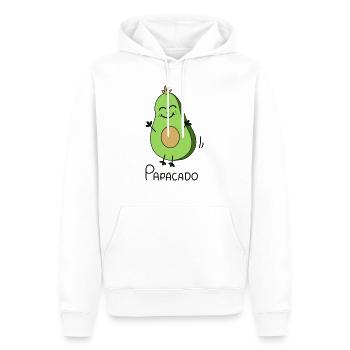 Papacado Papa Avocado - Vater Stolz - Männer Premium Bio Hoodie - Weiß - Vorne - Nico (187cm)
