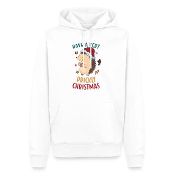 Hedgie Have A Very Prickly Christmas Hedgehog - Men’s Premium Organic Hoodie - white - Front - Nico (187cm)